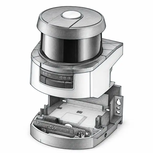 Лазерный сканер безопасности Leuze RSL410-S/CU408-M12 — техническая иллюстрация