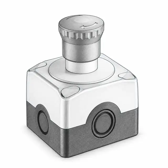 Кнопка аварийной остановки Leuze ESB200-4TR-C — техническая иллюстрация