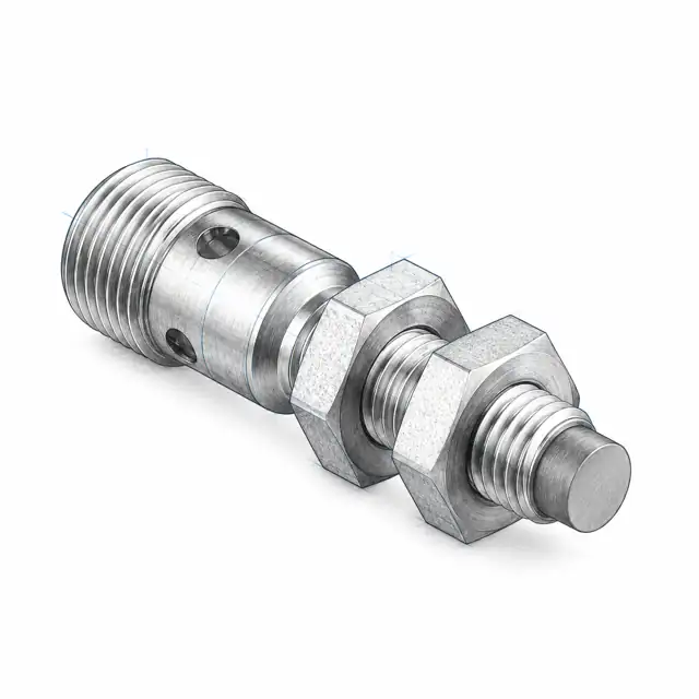 Индуктивный датчик Leuze IS 208MM/4NO-2N5-S12 — техническая иллюстрация