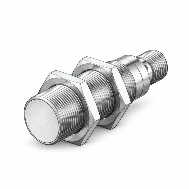 Индуктивный датчик Leuze IS 218MM/4NO-5E0-S12 — техническая иллюстрация