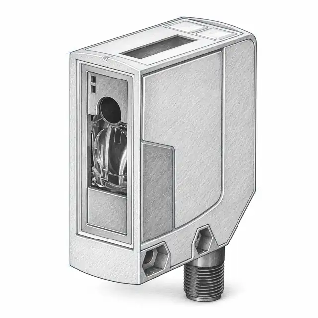 Оптический датчик расстояния Leuze ODS10L1.8/LAK-M12 — техническая иллюстрация
