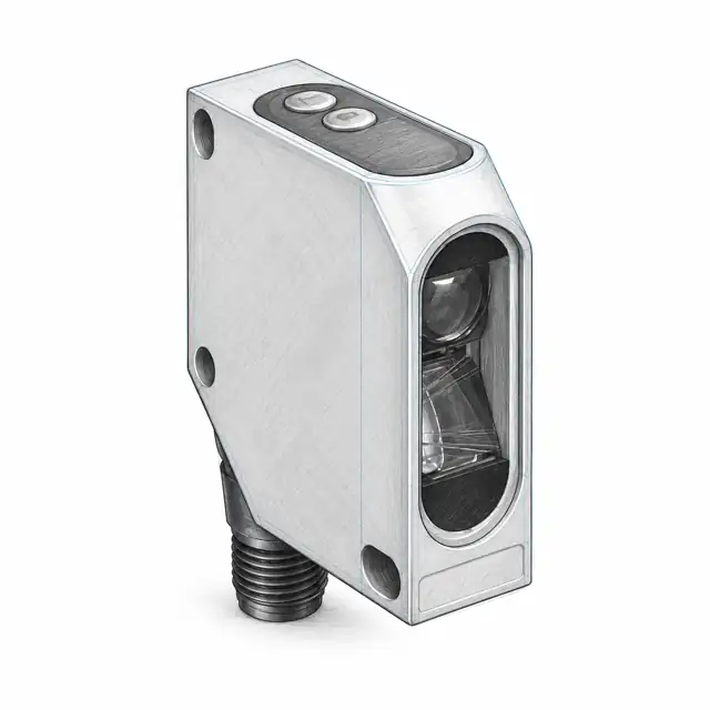 Датчик цвета Leuze CRT 448.L3/222-M12 — техническая иллюстрация