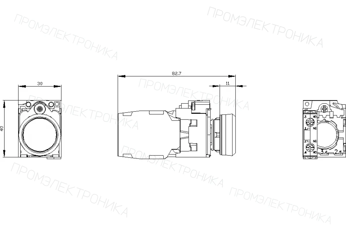Siemens 3SU1130-0AB10-1CA0 — Кнопка
