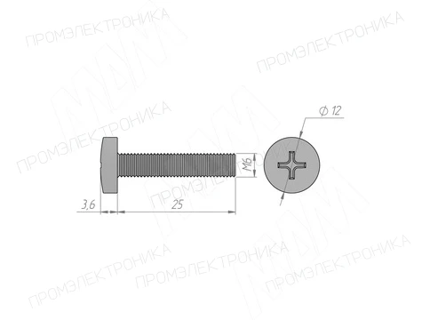 Винт Weishaupt M6 X 25, 402364