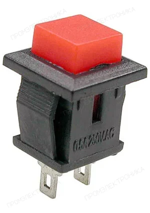 Switronic PB-02R-G, кнопка без фиксации 250В 0.5А красная(аналог для SPA-108B1 PSW9A)