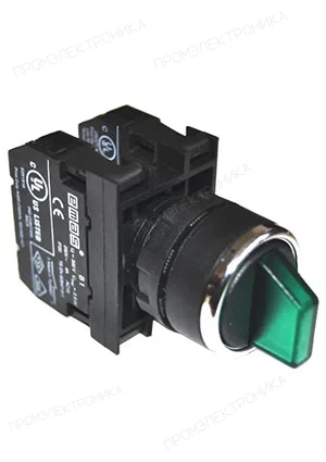 EMAS B102SL20Y, Переключатель 0-1 с фиксацией зеленый (1НО+1НЗ)