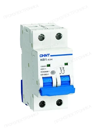 CHINT 179835, Авт. выкл. NB1-63H 2P 6A 10кА х-ка C
