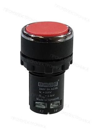 EMAS MB100DK, Кнопка нажимная моноблочная 22мм, IP40, 1НО