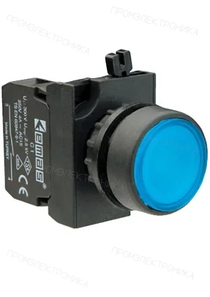 EMAS CP100DM, Кнопка нажимная круглая синяя (1НО)