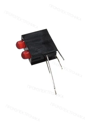 Kingbright L-7104GE/2ID, два красных светодиода 3мм в корпусе 20мКд 627нм