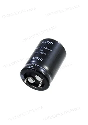 Aishi ELM2WM101O30KT, конденсатор электролитический 100мкФ 450В 22x30 =B43504A5107M000