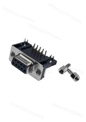 KLS DRB-9FB, гнездо D-SUB 9 pin на плату угл. 9.4мм (L-KLS1-515C-09-F-B)