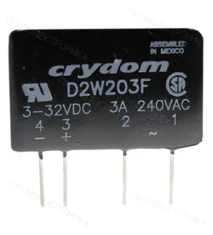 Crydom D2W203F, реле твердотельное 3-32VDC 3A/24-240VAC SIP SSR ZC snubber