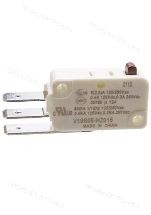 HONEYWELL V19S05-HZ015, микропереключатель SPDT 250В 5А фастон 6.3мм  0.15N