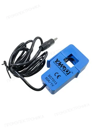 YHDC SCT-013-50, накладной датчик тока +/-50А, окно 13х13мм, кабель со штекером 3,5мм