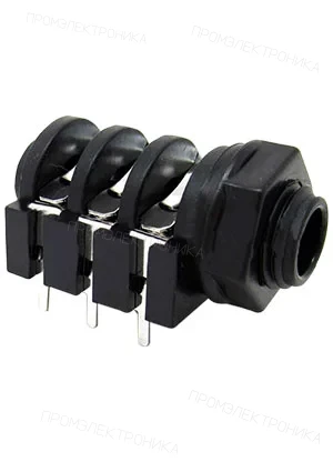 DAIER PJ-644F, гнездо на плату 6.35мм 6 контактов