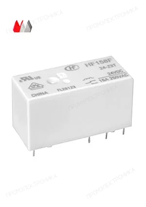 HONGFA HF158F/24-Z33, Миниатюрное силовое реле, 24 VDC, 250 V, 1 form C,  ток 16 A, материал контактов AgNi