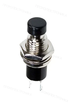 Switronic PB-05-7B1-G, кнопка без фиксации 250В 1А черная OFF-(ON) (SPA-106B1 PSW5)