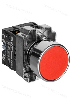 CHINT 574843, Кнопка управления NP2-BA42 без подсветки красная 1НЗ IP40
