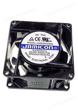 JAMICON JA0838H2B0N-T, вентилятор 220В клеммы 80х80х38мм подшипник качения
