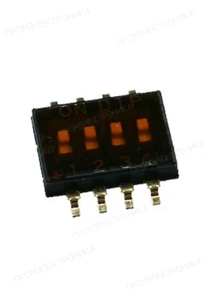 DIPTRONICS DHN-04-T-V-T/R, DIP переключатель 4 поз. SMD 1.27мм (NHDS-4)