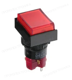 DECA D16LMT1-1ABOR, кнопка без фиксации 250В 5А
