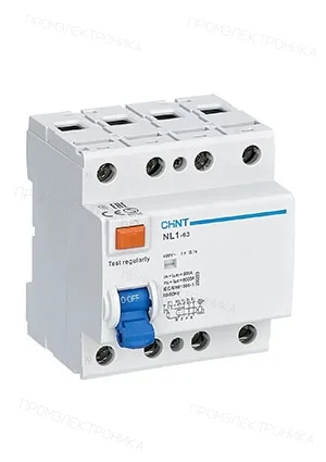 CHINT 200223, УЗО NL1-63 4P 25A 30mA 6kA тип AC (DB)