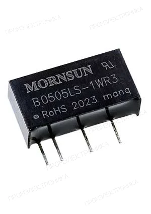 MORNSUN B0505LS-1WR3, DC/DC преобразователь на плату 1Вт вход 5В выход 5В SIP7