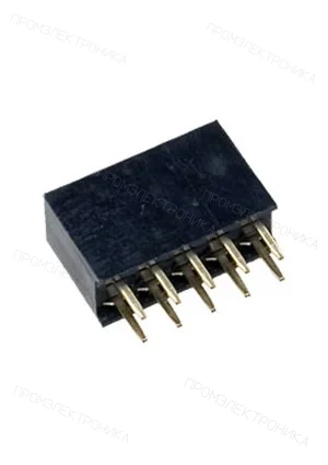 NXU PBD-10, гнездо на плату шаг 2.54мм 2x5 прямое  (114-A-DS10G)