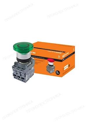 TDM electric SQ0747-0031, МРМ1-11G(LED) кнопка грибовидная в сборе d40мм 220B 1з+1р зеленая