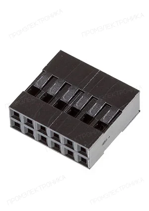 CONNFLY I-DS1071-SCB02x6, гнездо на кабель 2x6, шаг 2.54мм, без контактов