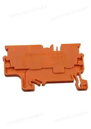 ConnectWell CX2.5/3O, Трехрядная клемма, зажим проводника до 2.5 мм.кв. 24A/1000V, (оранжевая) б аналог для 280-