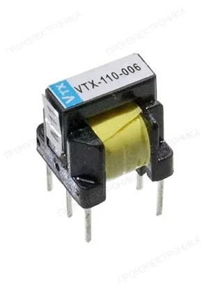 Vigortronix VTX-110-006, Импульсный трансформатор, 1:1+1, 6 мГн, 1.32 Ом, 200 Вмкс, 2.8 кВ