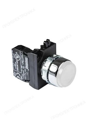 EMAS CM101DB, Кнопка нажимная круглая белая (2НО)