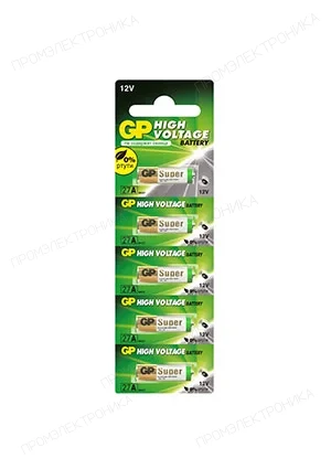 GP Batteries GP 27AF-2C5, Высоковольная батарейка 27АF 12В в отрывном блистере 1шт