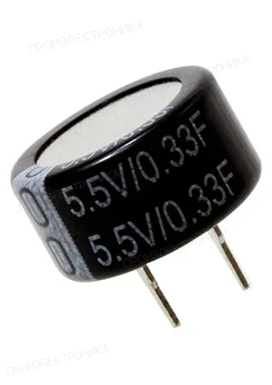 GreenTech GTSE-5R5-334ZC, ионистор 0.33Ф 5.5В горизонтальный