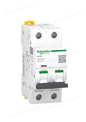 Schneider A9F74225, Автоматический выключатель ACTI9 iC60N 2P 25А С  6кА