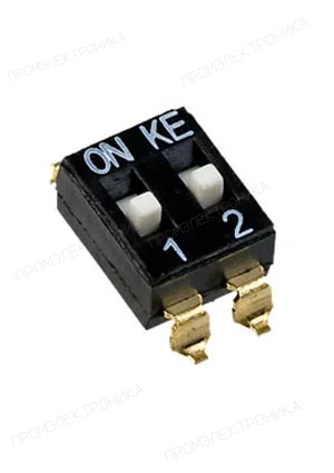 Switronic DMHA-02G-G, DIP переключатель 2 поз. SMD 2.54мм (аналог для SWD4-2)