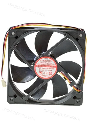 Evercool EC12025H12BA, Вентилятор 12В, 120х120х25мм , подшипник качения, 2600 об/мин, 3PIN