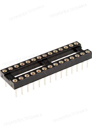 KLS TRS-28, панелька для микросхем DIP 28 контактов узкая (L-KLS1-217-28-Y-1-G3)