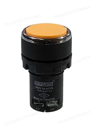 EMAS MB100DS, Кнопка нажимная моноблочная 22мм, IP40, 1НО