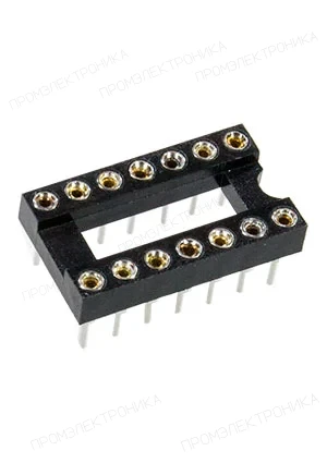 CONNFLY DS1001-14, SCSM-14  DIP шаг 2.54мм  панель цанговая узкая 14 контактов KLS1-217-14-Z-1