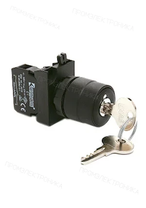 EMAS CP100AA20, Кнопка с ключом 0-1, с фиксацией,ключ выним. в полож. 0 (1НО)