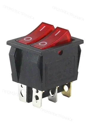TDM electric IRS-101-R, Клавишный переключатель красный с подсветкой 1з+1з