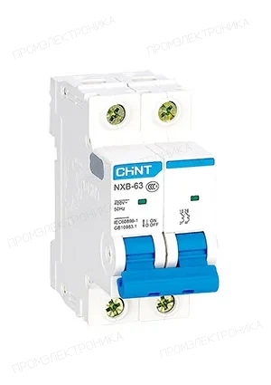 CHINT 296772, Авт. выкл. NXB-63S 2P 4А 4.5kA х-ка B