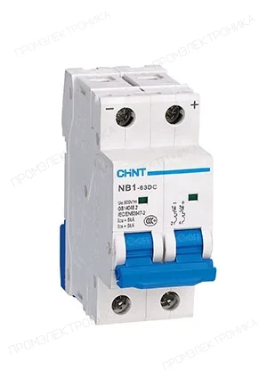 CHINT 182714, Авт. выкл. NB1-63DC 2P 2A 6кА х-ка C 500В DC