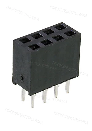 KLS PBD-8, гнездо на плату шаг 2.54мм 2x4 прям. (L-KLS1-208-2-08-S)