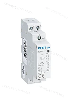 CHINT 256054, Контактор модульный NCH8-20/20 20A 2НО AC220/230В, 50Гц