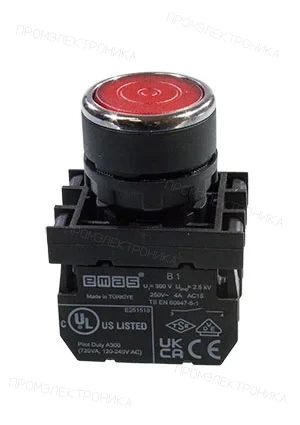 EMAS B101FK, Кнопка с фиксацией красная (2НО)