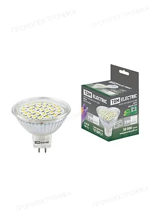 TDM Electric SQ0340-0028, Лампа светодиодная MR16-5 Вт-220 В -4000 К GU 5,3 SMD